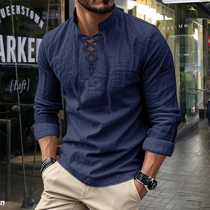 Camisa JACOB estilo boho hombre, mangas largas.