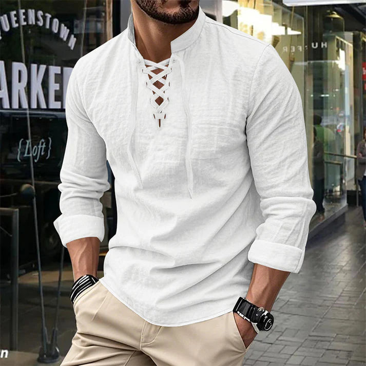 Camisa JACOB estilo boho hombre, mangas largas.