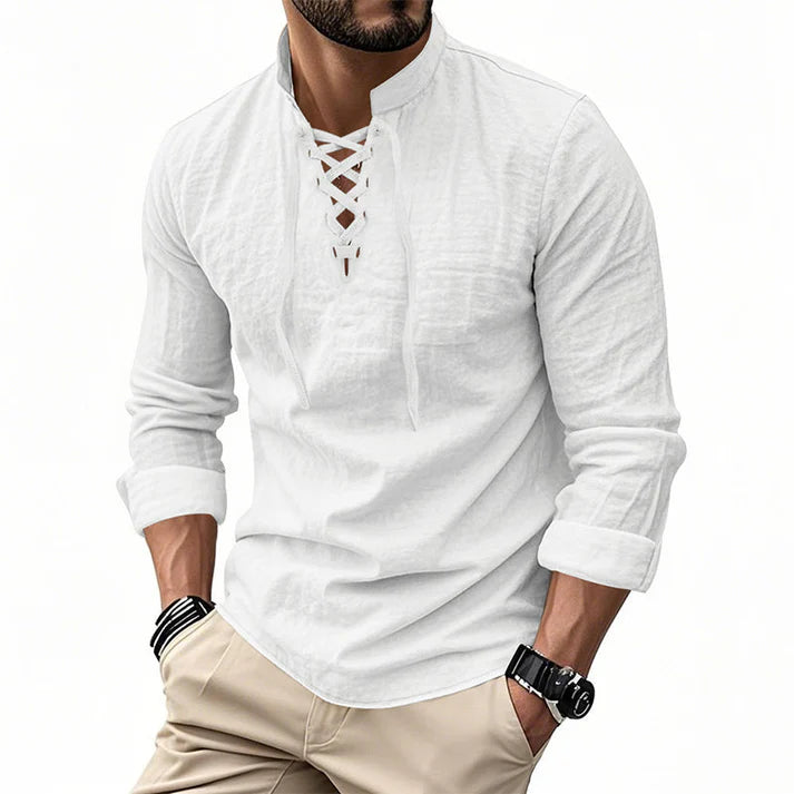 Camisa JACOB estilo boho hombre, mangas largas.