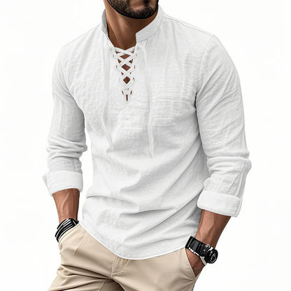 Camisa JACOB estilo boho hombre, mangas largas.