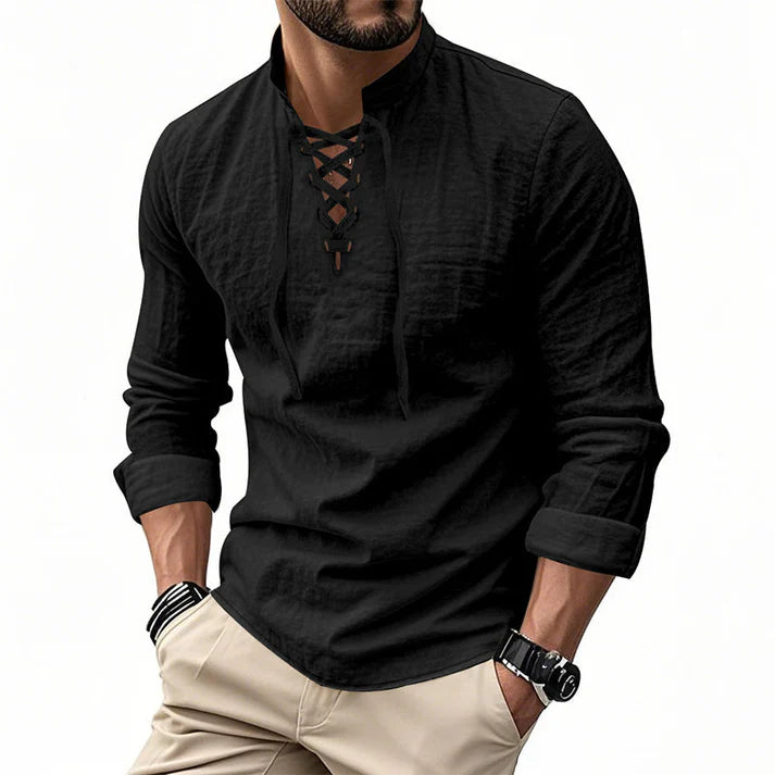 Camisa JACOB estilo boho hombre, mangas largas.