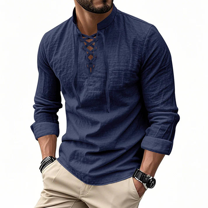 Camisa JACOB estilo boho hombre, mangas largas.