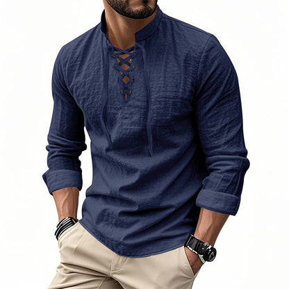 Camisa JACOB estilo boho hombre, mangas largas.