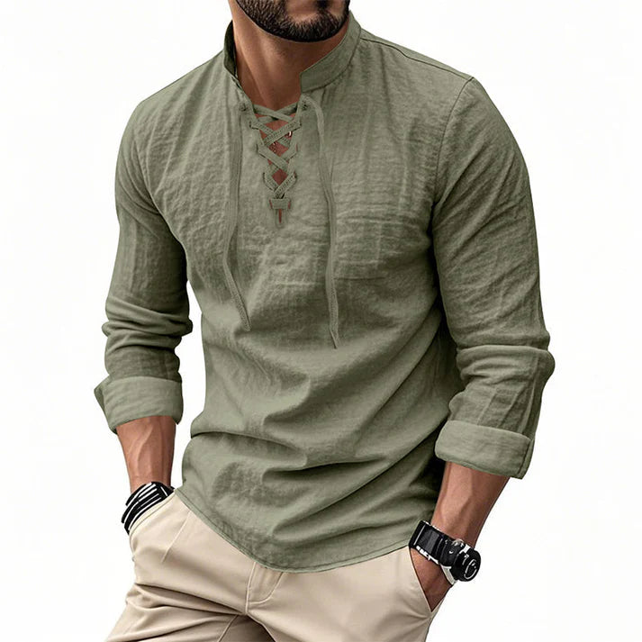 Camisa JACOB estilo boho hombre, mangas largas.