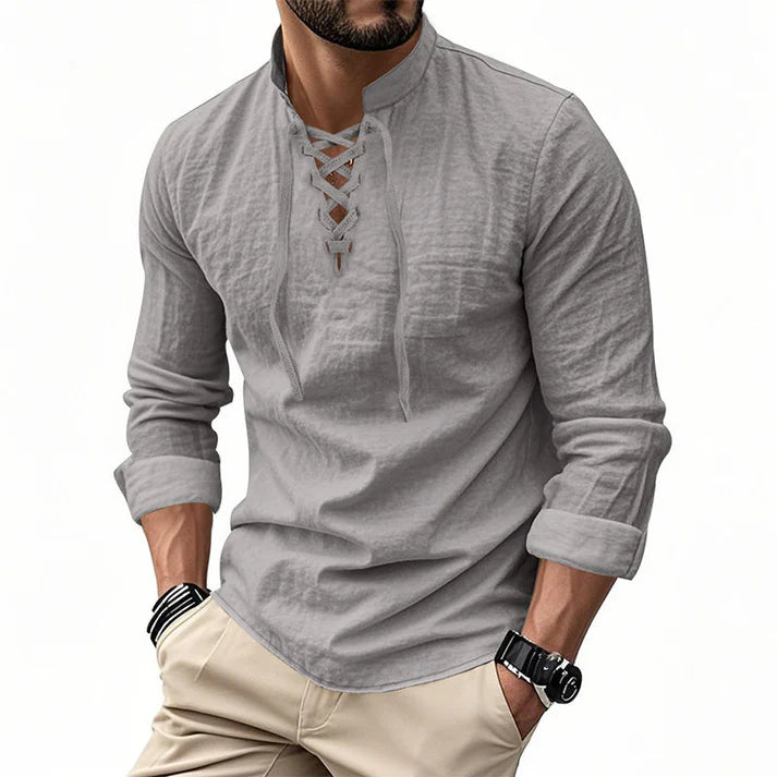 Camisa JACOB estilo boho hombre, mangas largas.