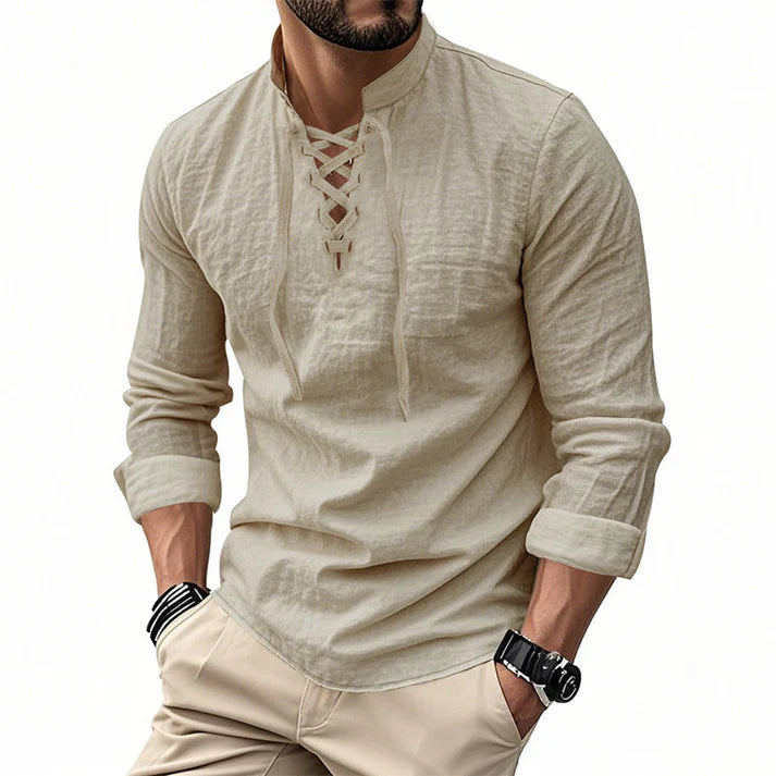 Camisa JACOB estilo boho hombre, mangas largas.