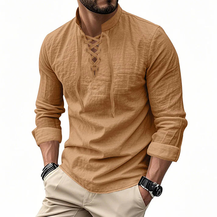 Camisa JACOB estilo boho hombre, mangas largas.
