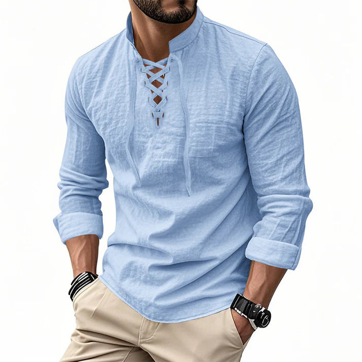 Camisa JACOB estilo boho hombre, mangas largas.
