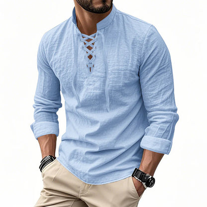 Camisa JACOB estilo boho hombre, mangas largas.